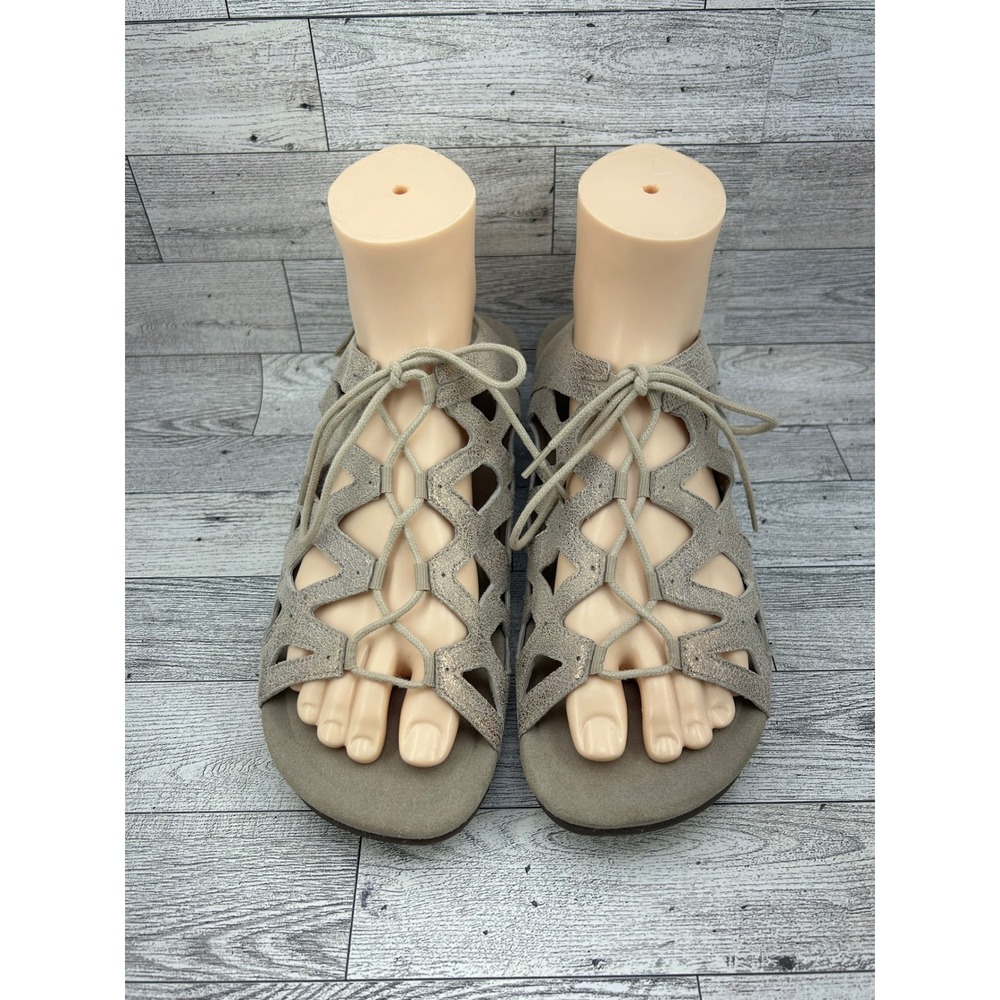 Abeo Nicky B.I.O.system Metallic Leather Gladiator Sandals Champagne Womens 11N